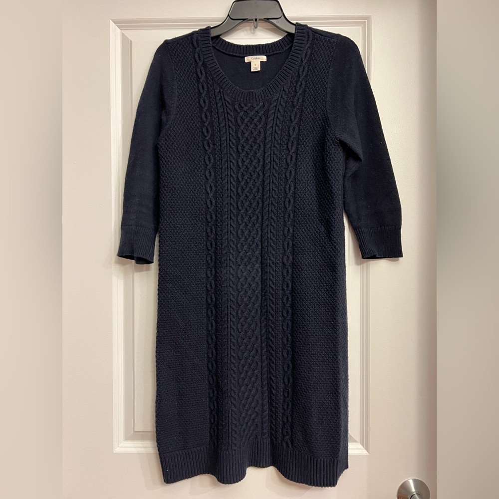 Cableknit sweater dress